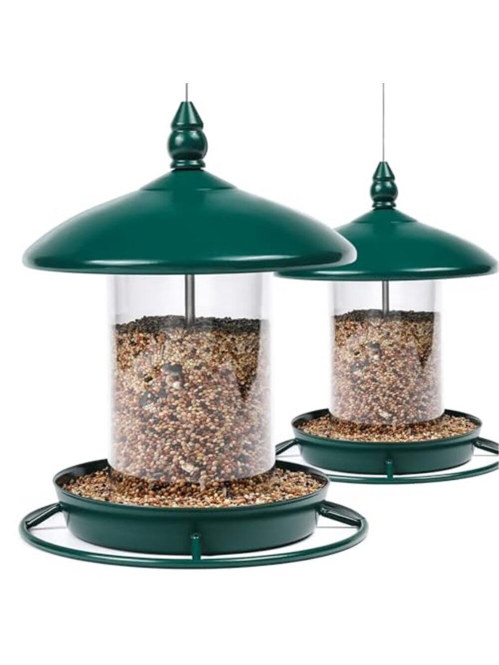 New Pack of 2 Bird Feeder for Outdoor Hanging. Green